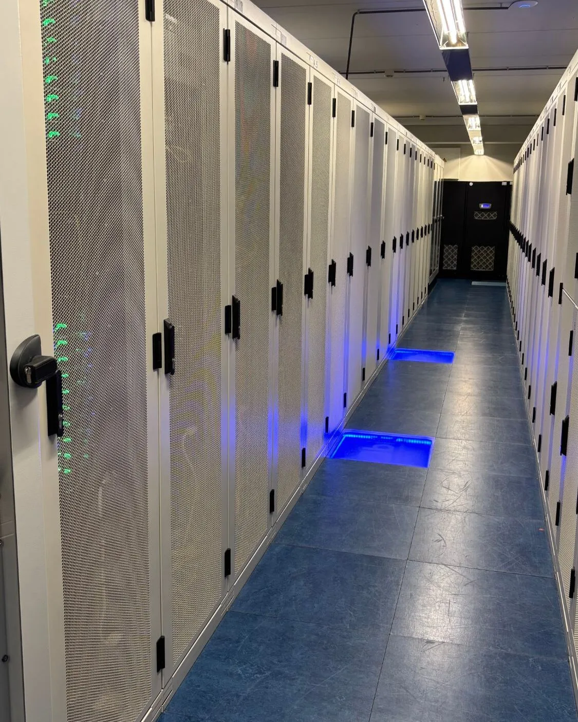 The hot aisle in the BIT data centre